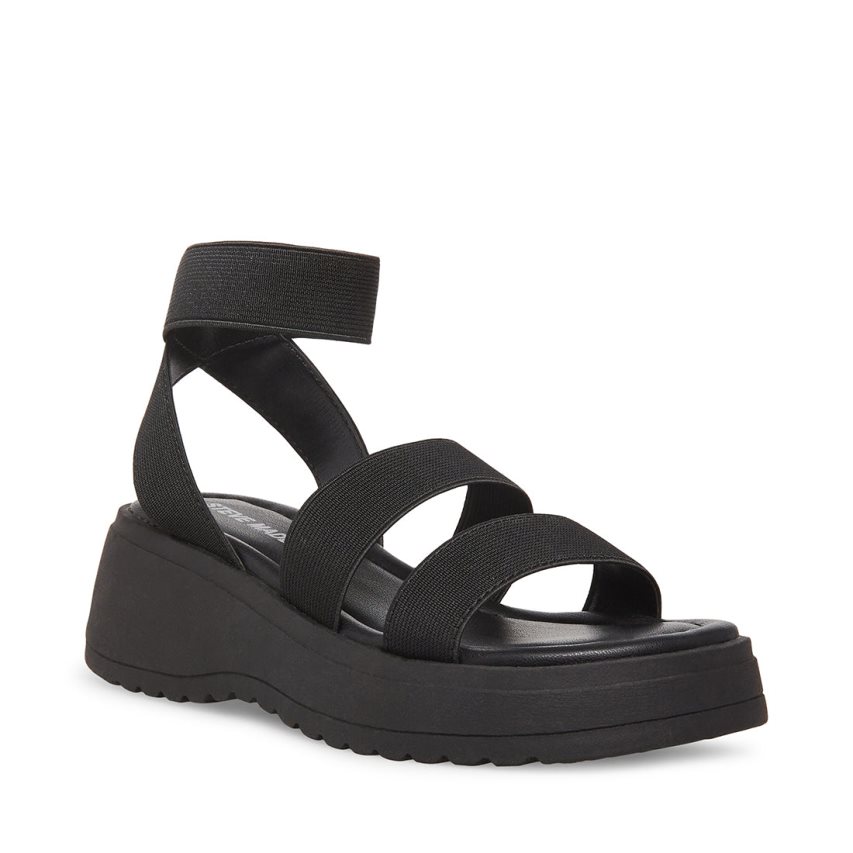 Black Steve Madden Jsammie Kids' Platform Sandals | PH 1837UXO